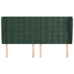 vidaXL Tăblie pat cu aripioare verde închis 203x23x118/128cm catifea vidaXL Tăblie pat cu aripioare verde închis 203x23x118/128cm catifea