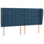 vidaXL Tăblie pat cu urechi albastru închis 203x23x118/128 cm catifea vidaXL Tăblie pat cu urechi albastru închis 203x23x118/128 cm catifea