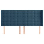 vidaXL Tăblie pat cu urechi albastru închis 203x23x118/128 cm catifea vidaXL Tăblie pat cu urechi albastru închis 203x23x118/128 cm catifea