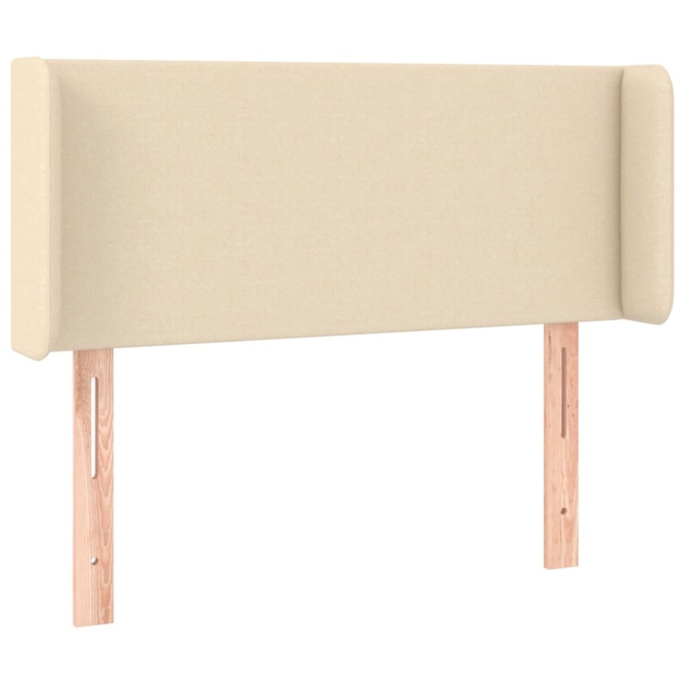 vidaXL Tăblie de pat cu aripioare crem 83x16x78/88 cm textil