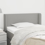 vidaXL Tăblie de pat cu aripioare gri deschis 93x16x78/88 cm textil