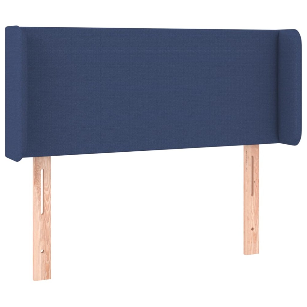 vidaXL Tăblie de pat cu aripioare albastru 103x16x78/88 cm textil