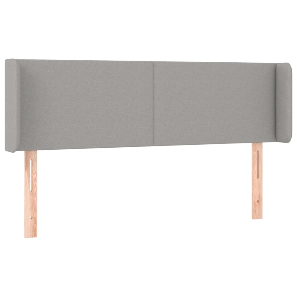 vidaXL Tăblie de pat cu aripioare gri deschis 147x16x78/88 cm textil