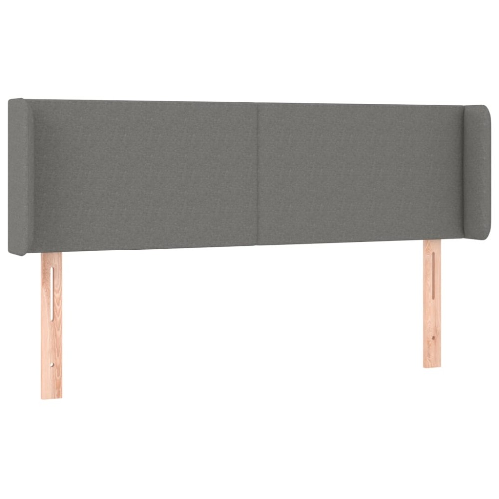 vidaXL Tăblie de pat cu aripioare gri închis 147x16x78/88 cm textil