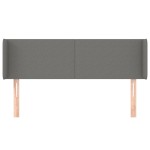 vidaXL Tăblie de pat cu aripioare gri închis 147x16x78/88 cm textil