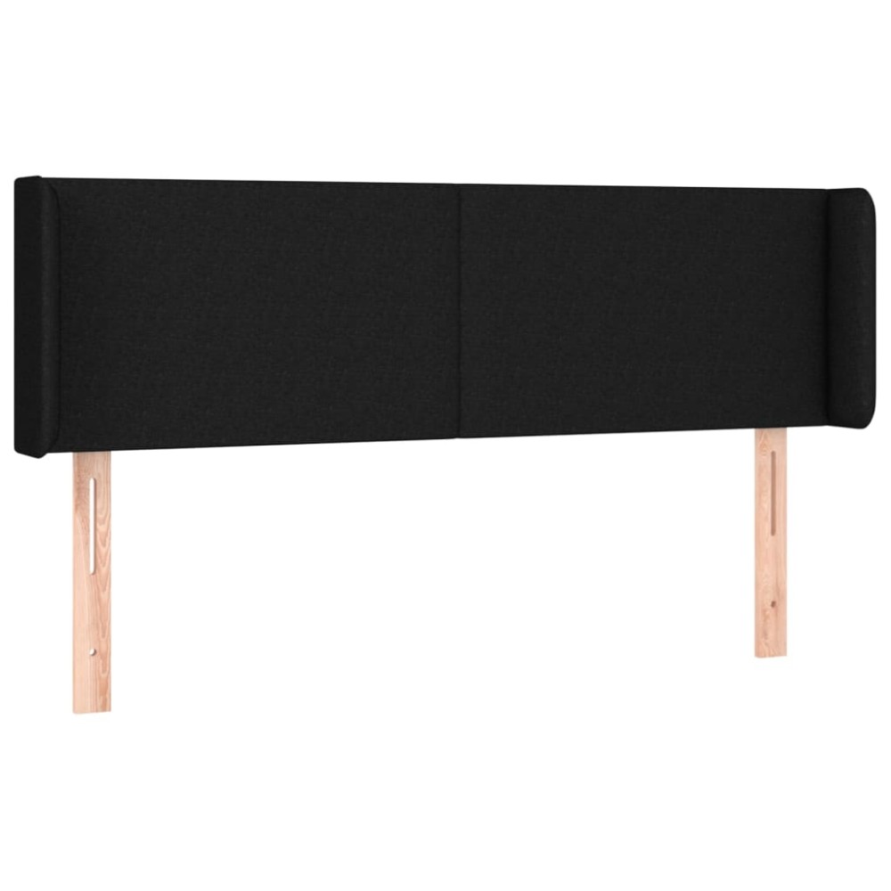 vidaXL Tăblie de pat cu aripioare negru 147x16x78/88 cm textil