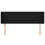 vidaXL Tăblie de pat cu aripioare negru 147x16x78/88 cm textil