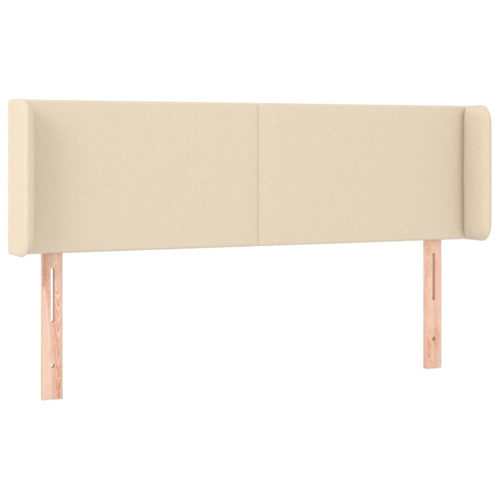vidaXL Tăblie de pat cu aripioare crem 147x16x78/88 cm textil