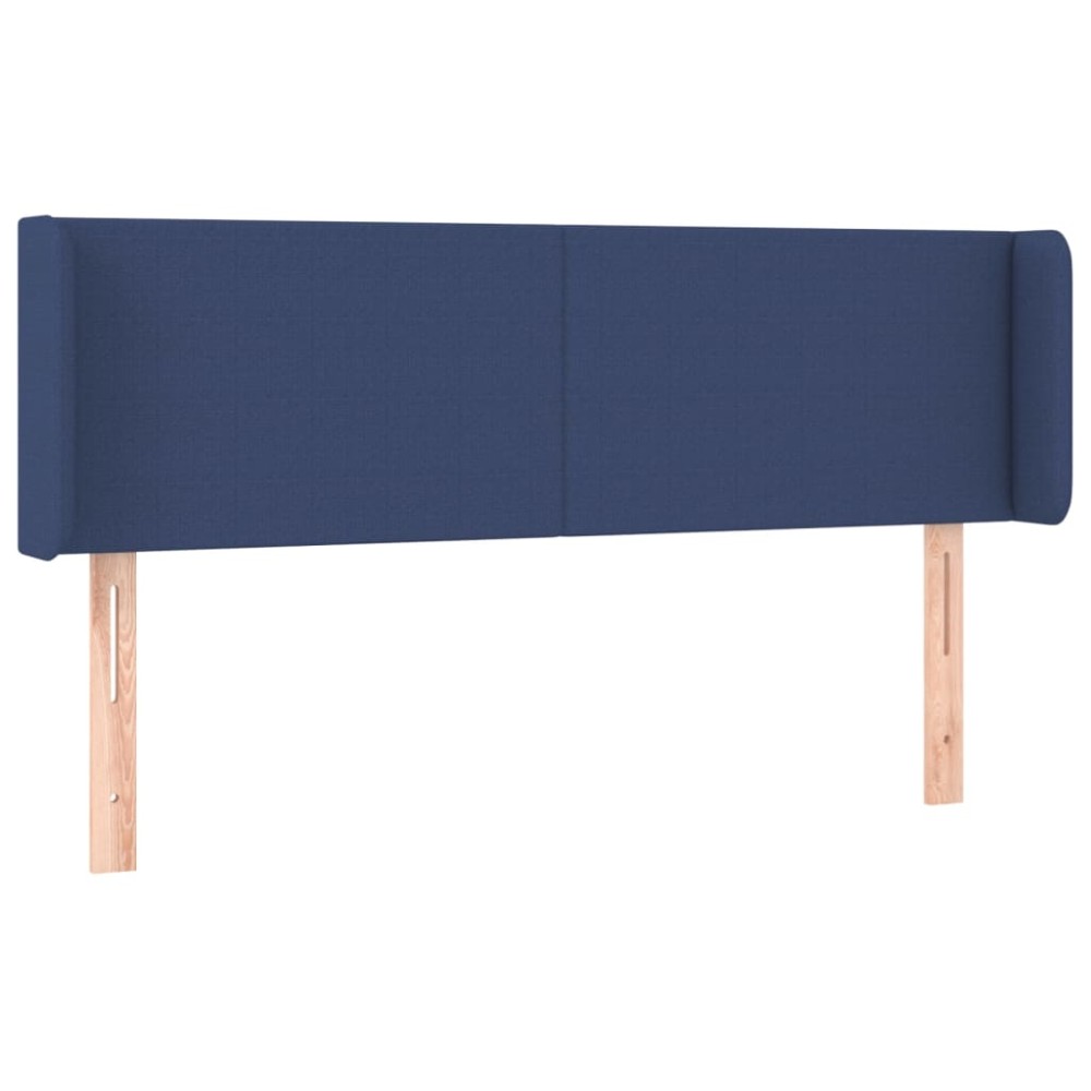 vidaXL Tăblie de pat cu aripioare, albastru, 147x16x78/88 cm textil