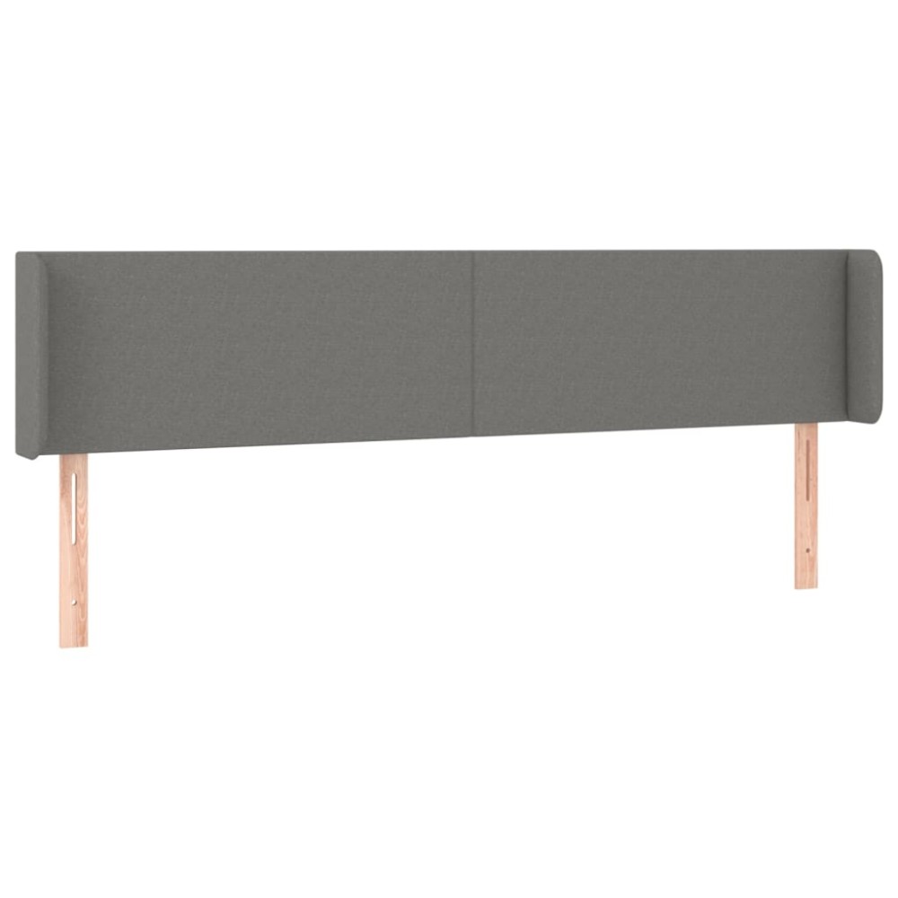 vidaXL Tăblie de pat cu aripioare gri închis 163x16x78/88 cm textil