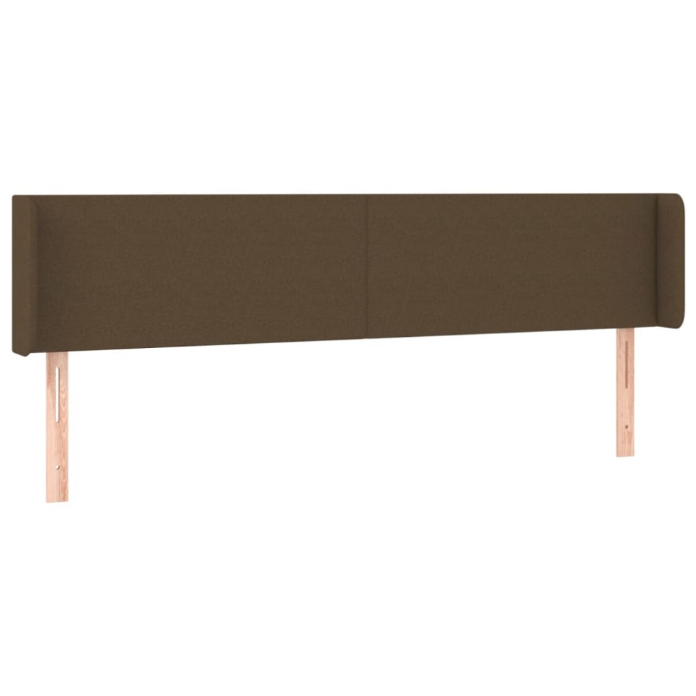vidaXL Tăblie de pat cu aripioare maro închis 163x16x78/88 cm textil
