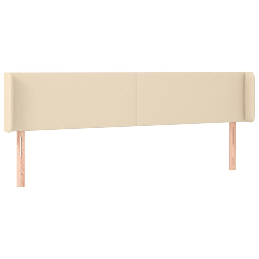 vidaXL Tăblie de pat cu aripioare crem 163x16x78/88 cm textil