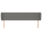 vidaXL Tăblie de pat cu aripioare gri închis 183x16x78/88 cm textil vidaXL Tăblie de pat cu aripioare gri închis 183x16x78/88 cm textil