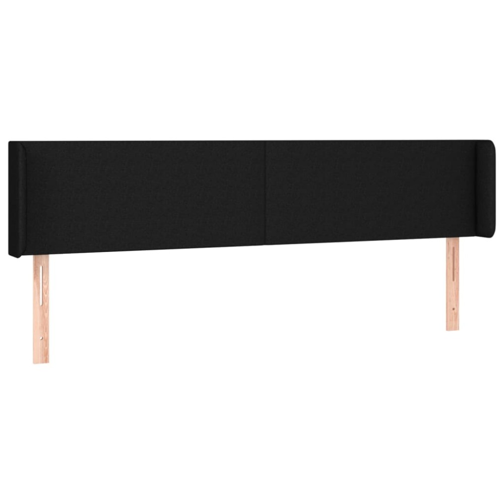 vidaXL Tăblie de pat cu aripioare negru 203x16x78/88 cm textil