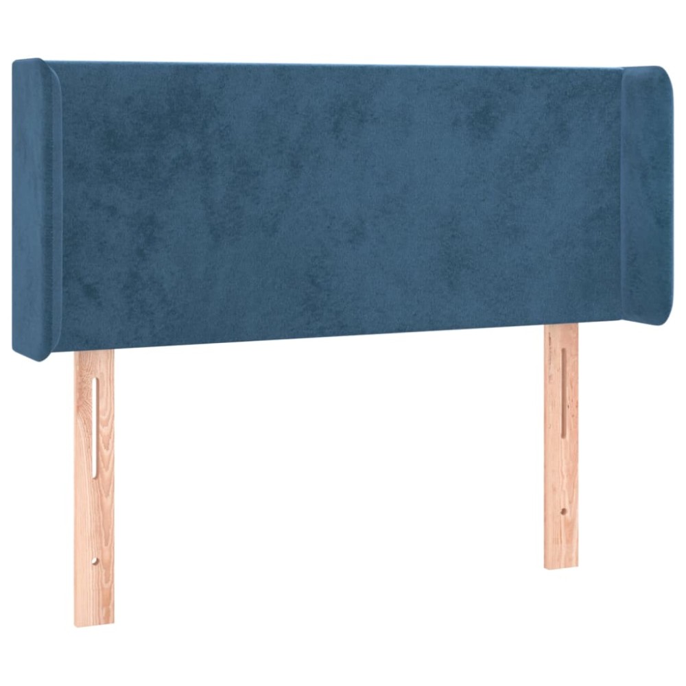 vidaXL Tăblie pat cu aripioare albastru închis 93x16x78/88 cm catifea