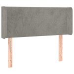 vidaXL Tăblie de pat cu aripioare gri deschis 103x16x78/88 cm catifea