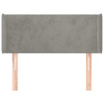 vidaXL Tăblie de pat cu aripioare gri deschis 103x16x78/88 cm catifea