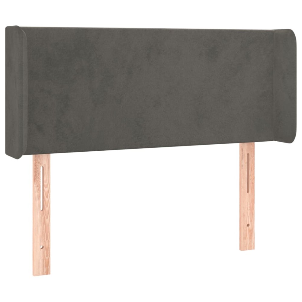 vidaXL Tăblie de pat cu aripioare gri închis 103x16x78/88 cm catifea