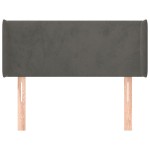 vidaXL Tăblie de pat cu aripioare gri închis 103x16x78/88 cm catifea