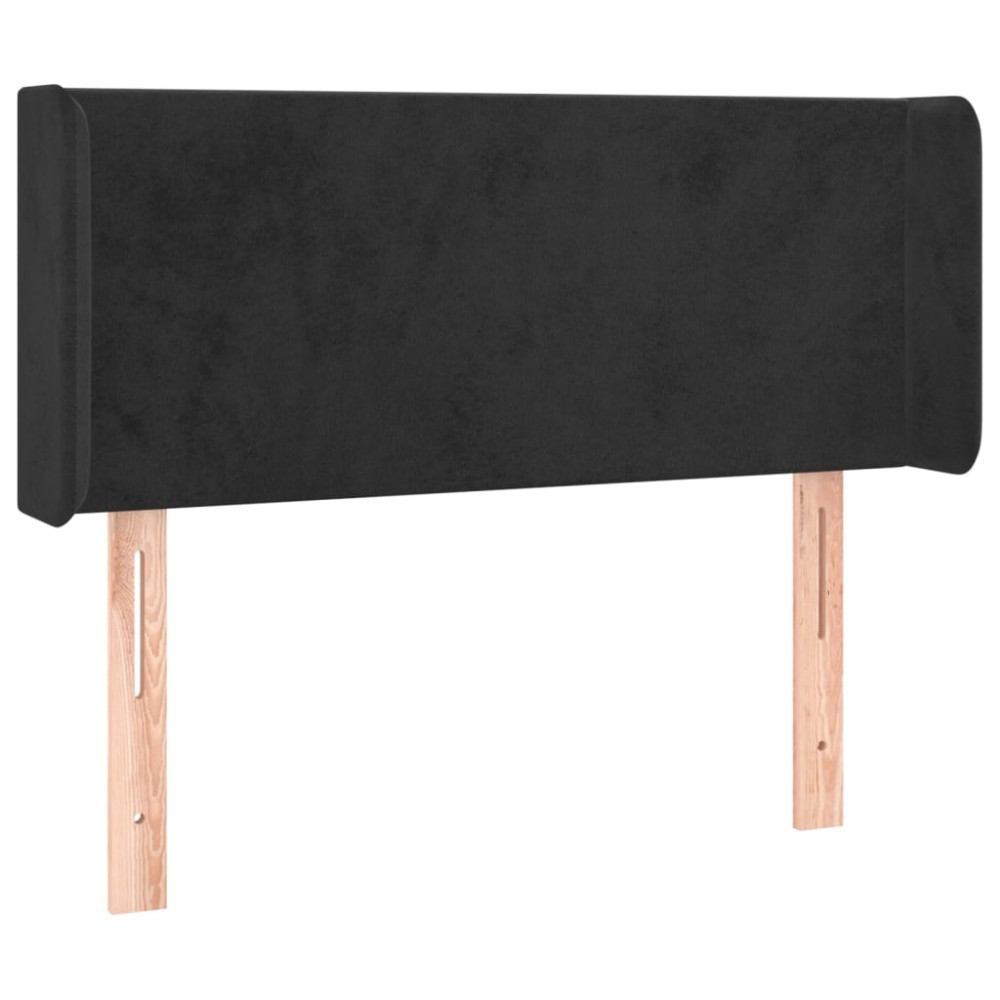 vidaXL Tăblie de pat cu aripioare negru 103x16x78/88 cm catifea