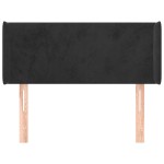 vidaXL Tăblie de pat cu aripioare negru 103x16x78/88 cm catifea
