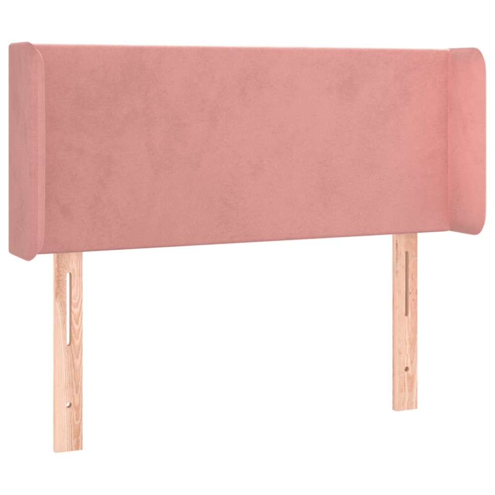 vidaXL Tăblie de pat cu aripioare roz 103x16x78/88 cm catifea