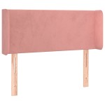 vidaXL Tăblie de pat cu aripioare roz 103x16x78/88 cm catifea