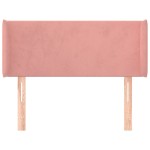 vidaXL Tăblie de pat cu aripioare roz 103x16x78/88 cm catifea