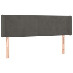 vidaXL Tăblie de pat cu aripioare gri închis 147x16x78/88 cm catifea