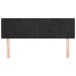 vidaXL Tăblie de pat cu aripioare negru 147x16x78/88 cm catifea