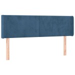 vidaXL Tăblie pat cu aripioare albastru închis 147x16x78/88 cm catifea