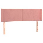 vidaXL Tăblie de pat cu aripioare roz 147x16x78/88 cm catifea