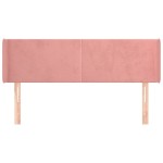 vidaXL Tăblie de pat cu aripioare roz 147x16x78/88 cm catifea