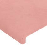 vidaXL Tăblie de pat cu aripioare roz 147x16x78/88 cm catifea