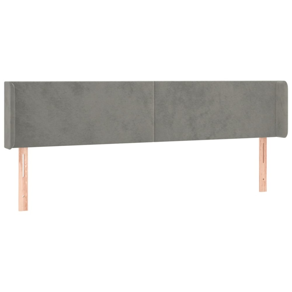 vidaXL Tăblie de pat cu aripioare gri deschis 163x16x78/88 cm catifea