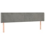 vidaXL Tăblie de pat cu aripioare gri deschis 163x16x78/88 cm catifea vidaXL Tăblie de pat cu aripioare gri deschis 163x16x78/88 cm catifea