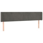 vidaXL Tăblie de pat cu aripioare gri închis 163x16x78/88 cm catifea vidaXL Tăblie de pat cu aripioare gri închis 163x16x78/88 cm catifea