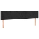 vidaXL Tăblie de pat cu aripioare negru 163x16x78/88 cm catifea