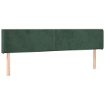 vidaXL Tăblie de pat cu aripioare verde închis 163x16x78/88 cm catifea