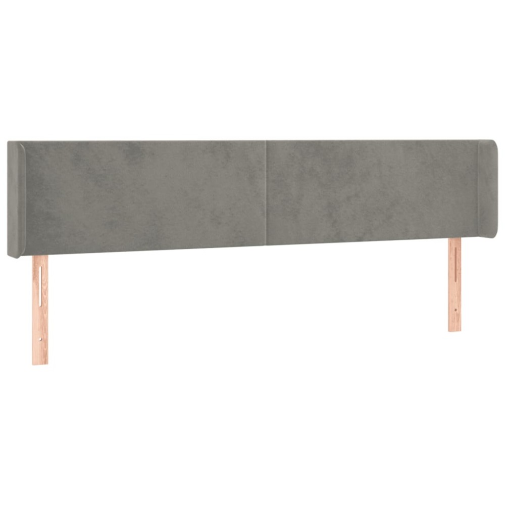 vidaXL Tăblie de pat cu aripioare gri deschis 183x16x78/88 cm catifea