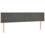 vidaXL Tăblie de pat cu aripioare gri închis 183x16x78/88 cm catifea vidaXL Tăblie de pat cu aripioare gri închis 183x16x78/88 cm catifea