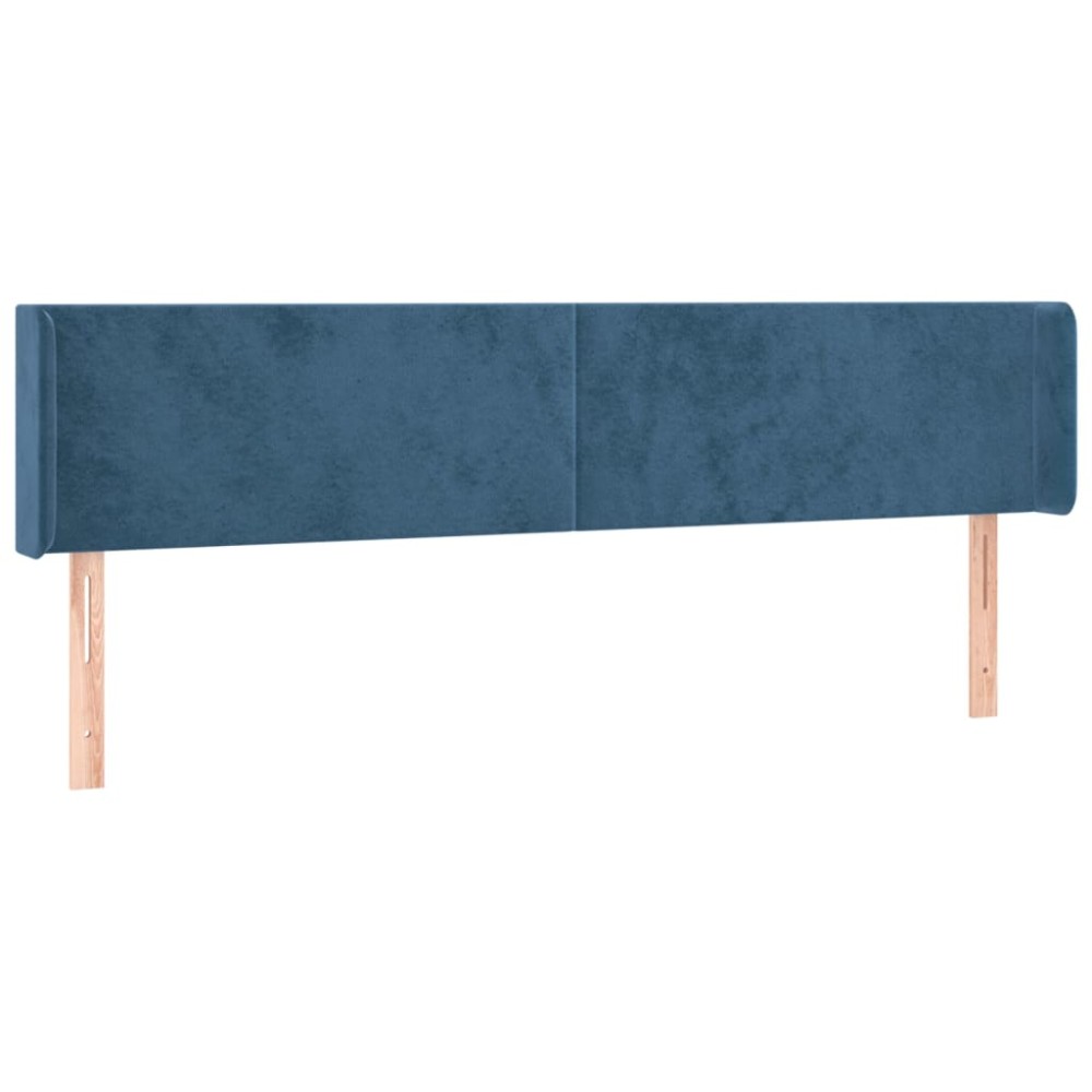 vidaXL Tăblie pat cu aripioare albastru închis 183x16x78/88 cm catifea