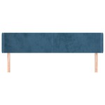 vidaXL Tăblie pat cu aripioare albastru închis 183x16x78/88 cm catifea