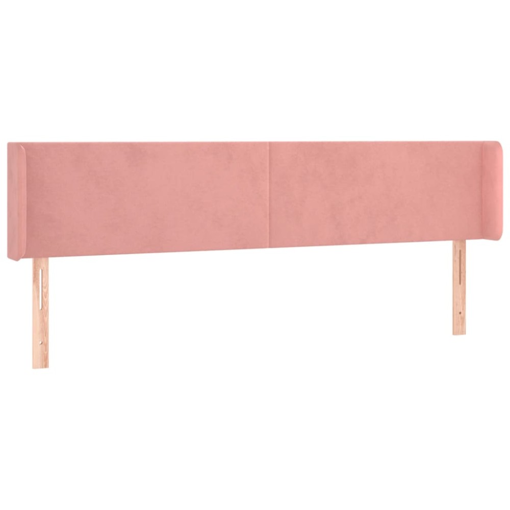 vidaXL Tăblie de pat cu aripioare roz 183x16x78/88 cm catifea