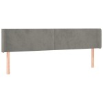 vidaXL Tăblie de pat cu aripioare gri deschis 203x16x78/88 cm catifea