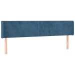 vidaXL Tăblie pat cu aripioare albastru închis 203x16x78/88 cm catifea