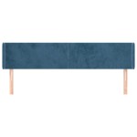 vidaXL Tăblie pat cu aripioare albastru închis 203x16x78/88 cm catifea