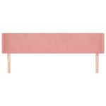 vidaXL Tăblie de pat cu aripioare roz 203x16x78/88 cm catifea