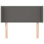 vidaXL Tăblie de pat cu aripioare gri 83x16x78/88 cm piele ecologică