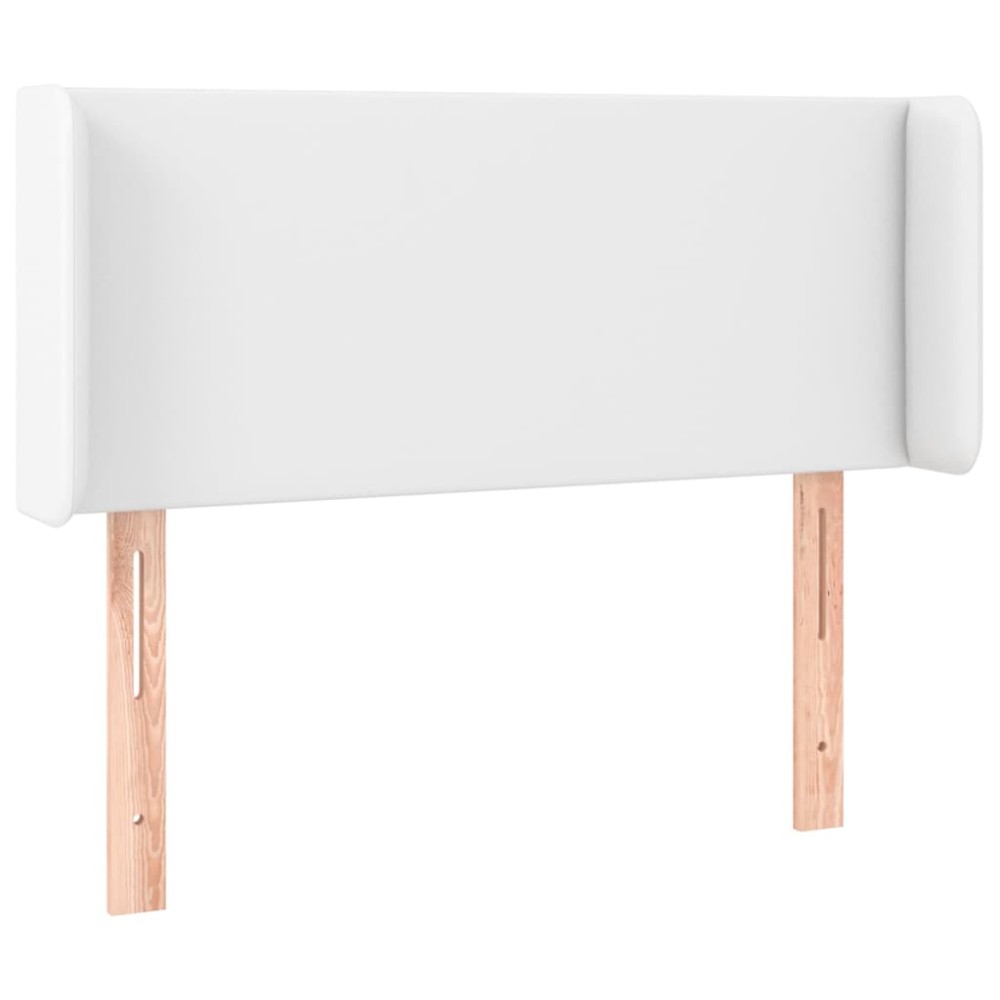 vidaXL Tăblie de pat cu aripioare alb 93x16x78/88 cm piele ecologică